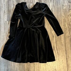 Elegant Black Velvet Kids Dress